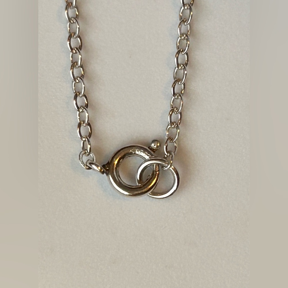 Sterling Silver Station Necklace 925 Beaded Chain Layering - Picture 8 of 8